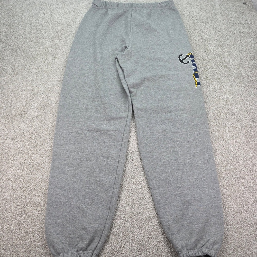 Jerzees NuBlend Mens US Navy Fleece Sweatpants Gray Graphic Joggers Large NWOT
